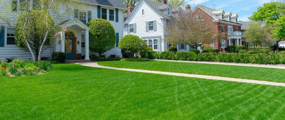 White house with lush lawn in Lacey, WA.