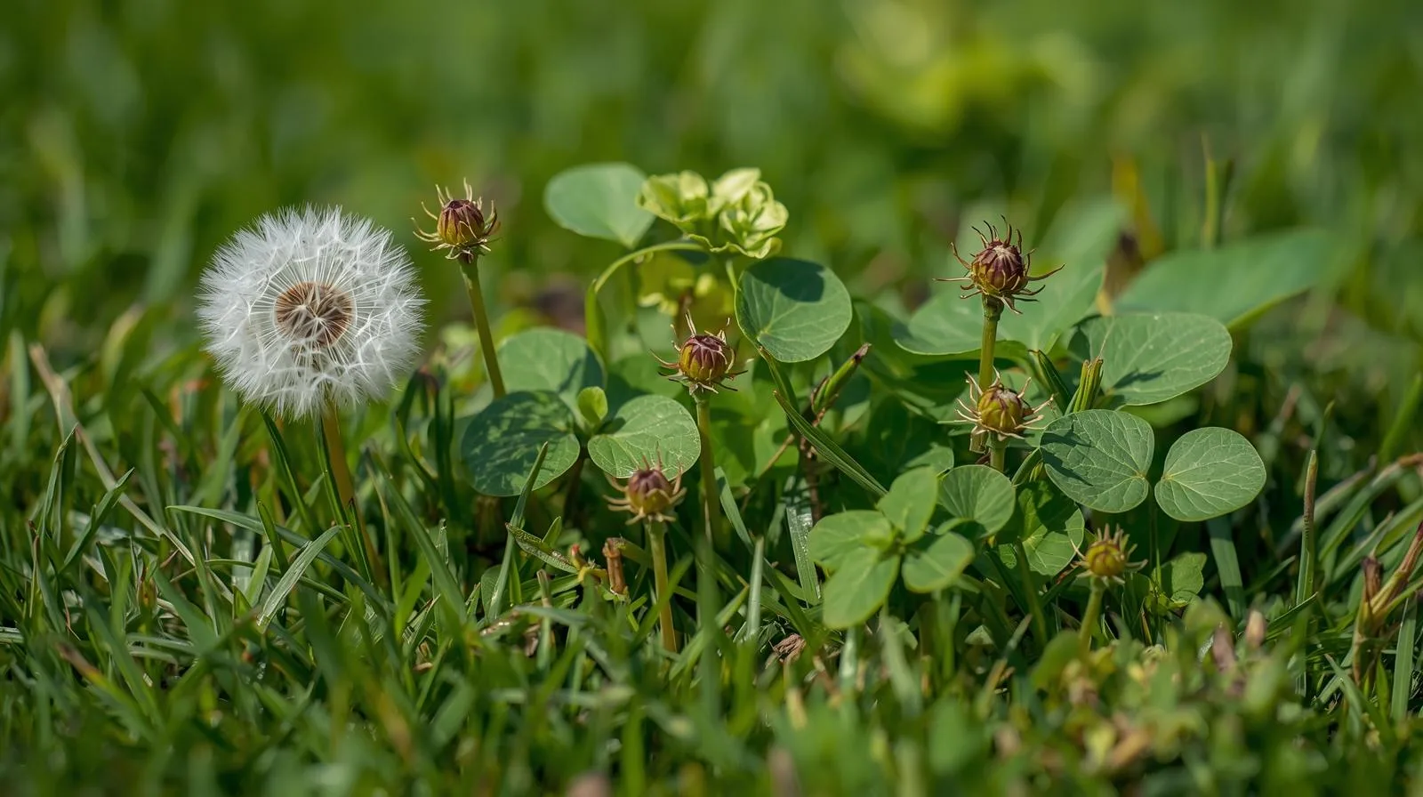 Washington homeowner lawn with mixed turf and weeds for lawn care quiz